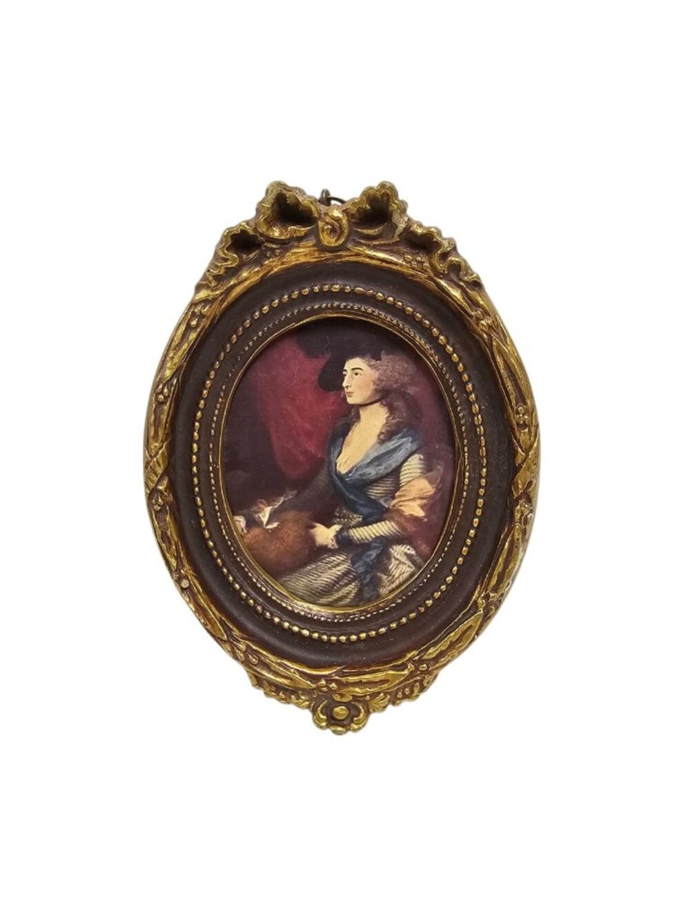 VTG ornate gilt-framed miniature portrait of Sarah Siddons (Thomas Gainsborough)